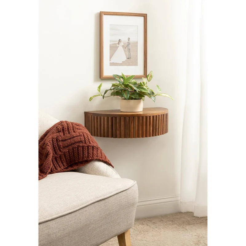 Kate and Laurel Reid Ribbed Floating Side Table
