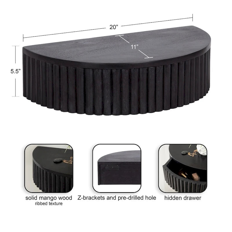 Kate and Laurel Reid Ribbed Floating Side Table