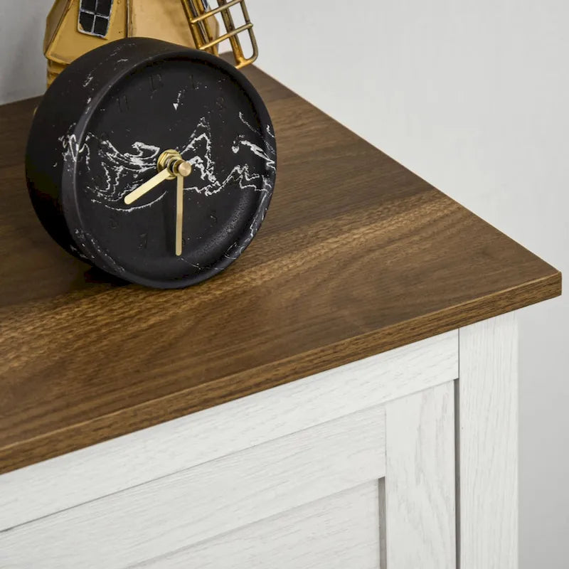 Farmhouse Barn Door Accent Cabinet, Kitchen Sideboard Storage Cabinet with Double Doors, Drawer,White