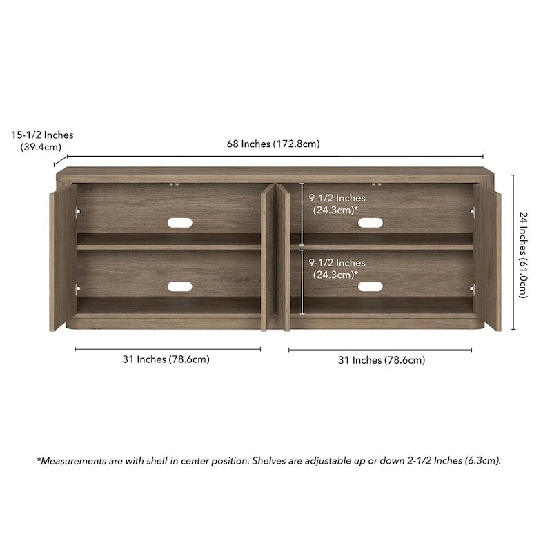 Easton Rectangular TV Stand for TV's up to 75 - 68 Wide