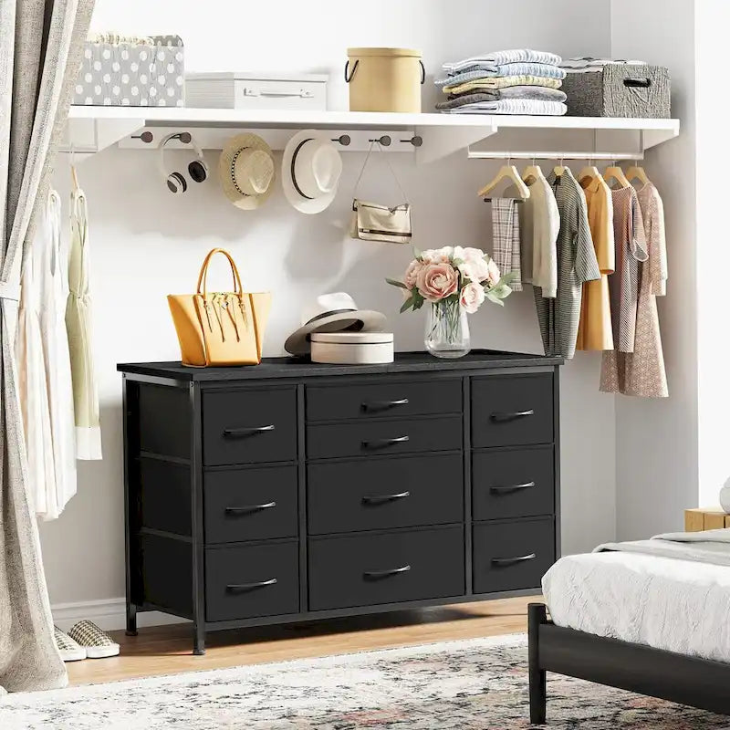 Bedroom Dresser with 10 Large Drawers for 55 Long TV Stand - 55 inches
