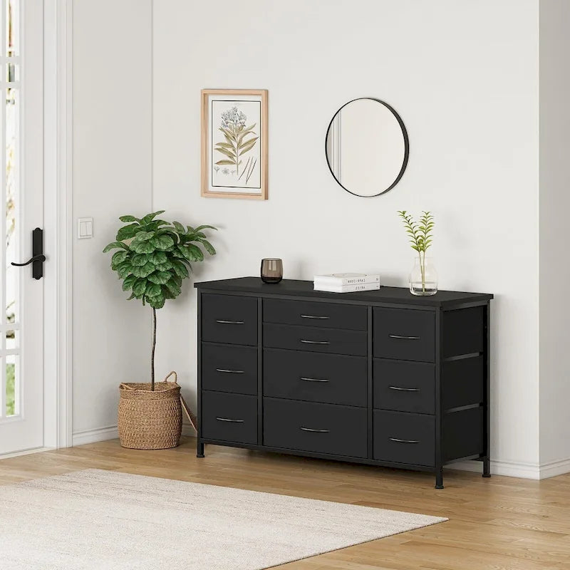 Bedroom Dresser with 10 Large Drawers for 55 Long TV Stand - 55 inches