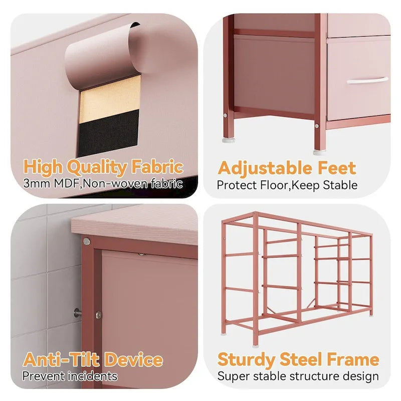 Bedroom Dresser with 10 Large Drawers for 55 Long TV Stand - 55 inches