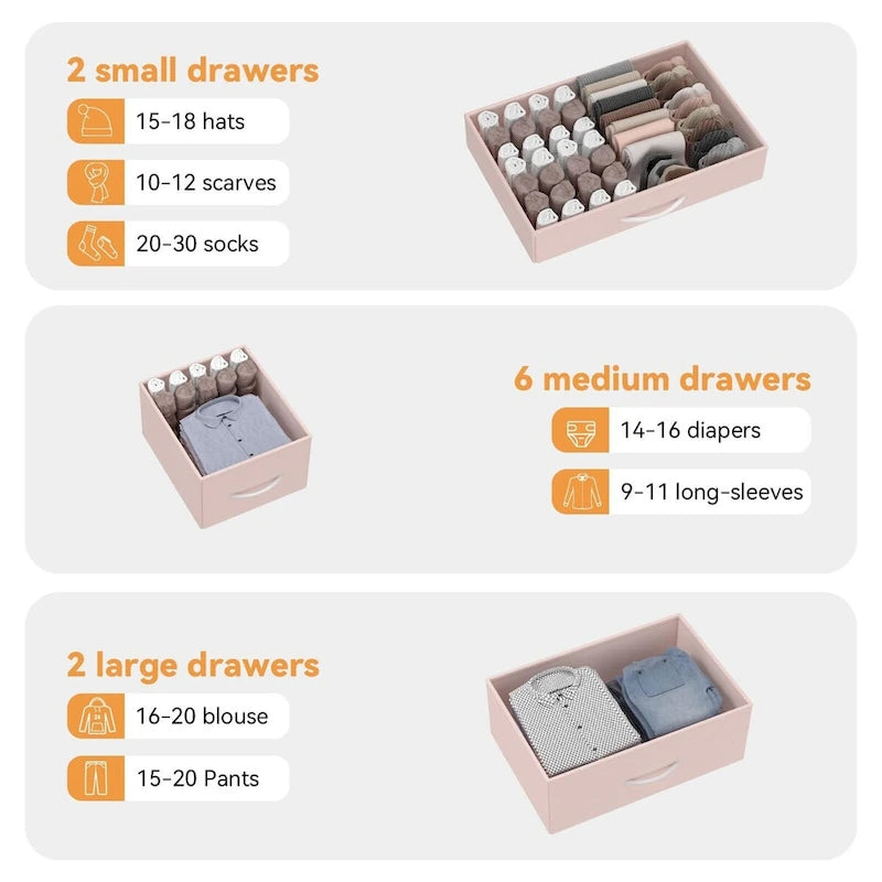 Bedroom Dresser with 10 Large Drawers for 55 Long TV Stand - 55 inches