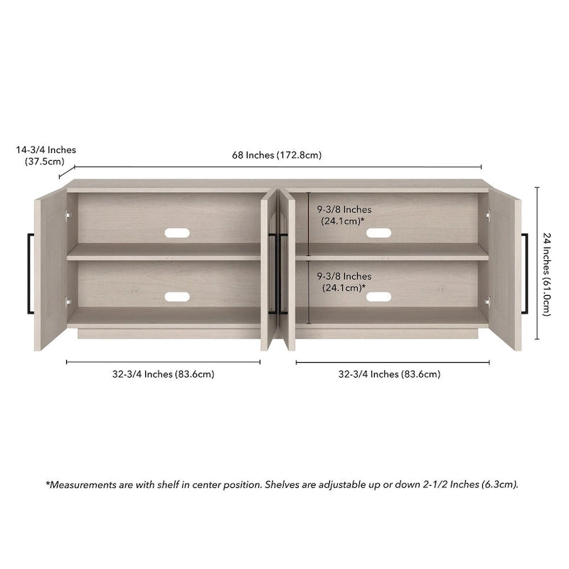 Merrimac Rectangular TV Stand for TV's up to 75 - 68 Wide