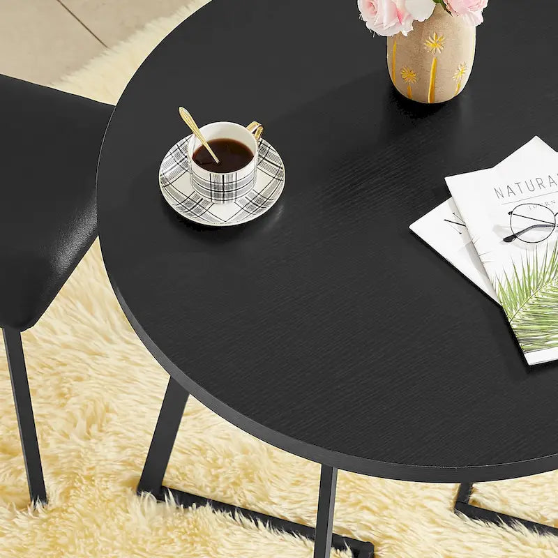 Javlergo 31.5 Round Dining Table Modern Leisure Table with Metal Leg