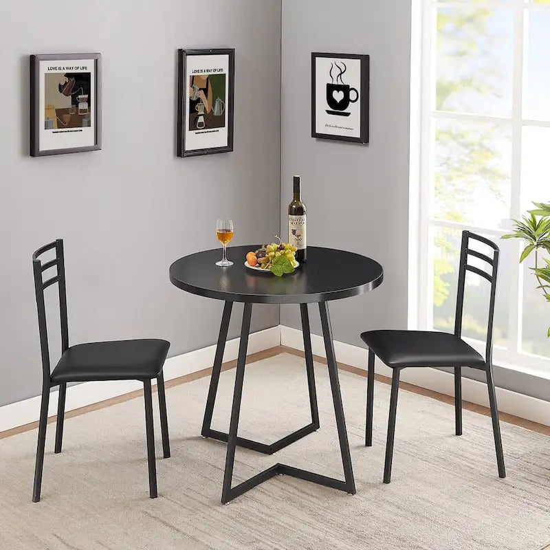 Javlergo 31.5 Round Dining Table Modern Leisure Table with Metal Leg