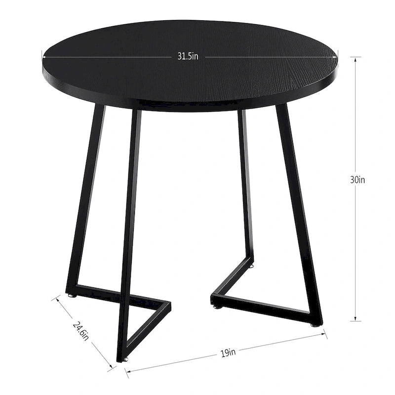 Javlergo 31.5 Round Dining Table Modern Leisure Table with Metal Leg