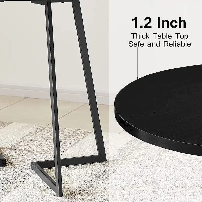 Javlergo 31.5 Round Dining Table Modern Leisure Table with Metal Leg