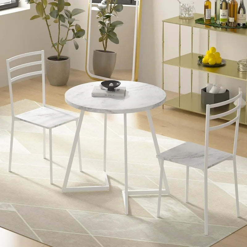 Javlergo 31.5 Round Dining Table Modern Leisure Table with Metal Leg