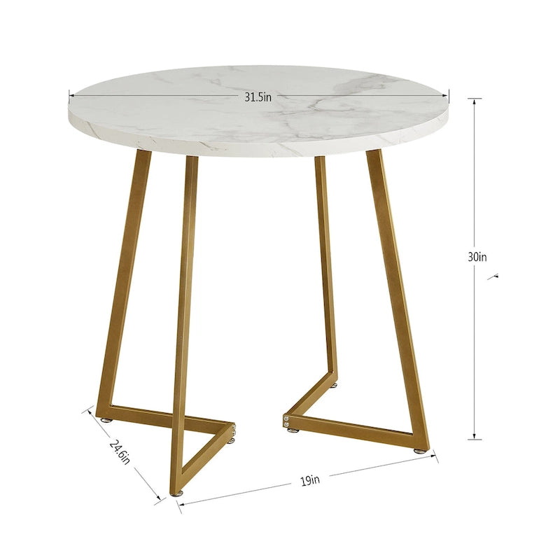 Javlergo 31.5 Round Dining Table Modern Leisure Table with Metal Leg