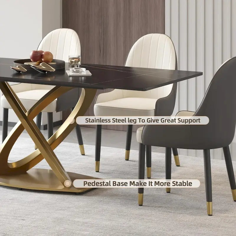 63 Dining Table, Modern Dining Table for 6