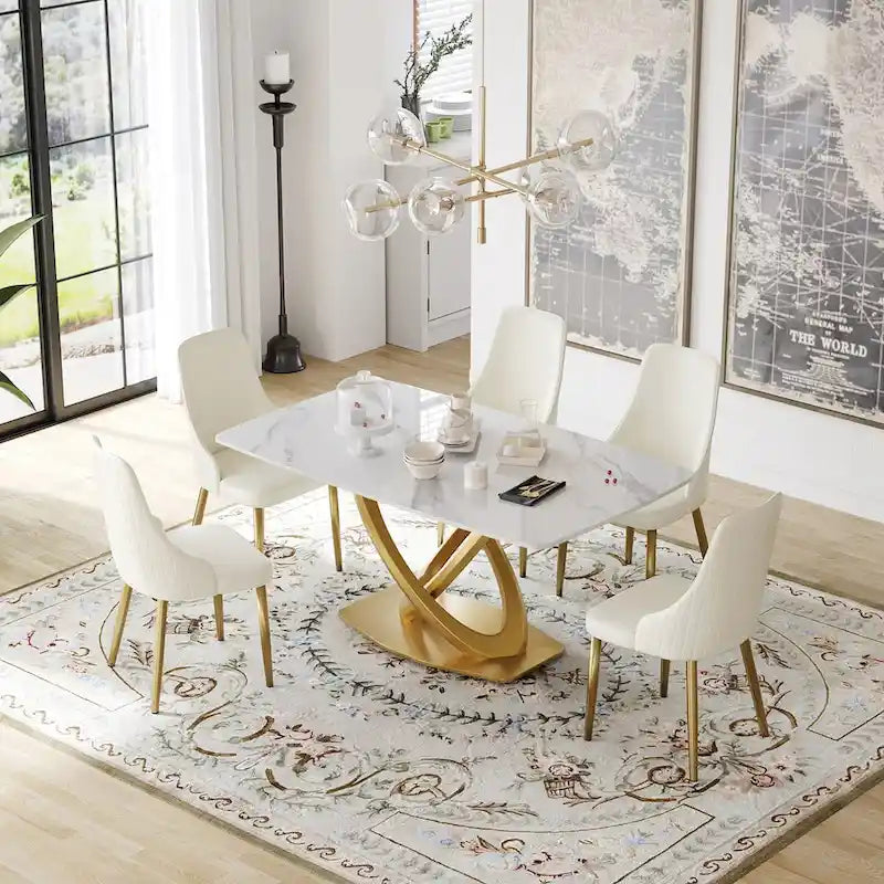 63 Dining Table, Modern Dining Table for 6