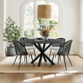 High Back Rattan Boucle Dining Chair
