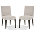 Mod 19 Inch Parson Style Dining Chair, Rubberwood, Set of 2, Light Gray