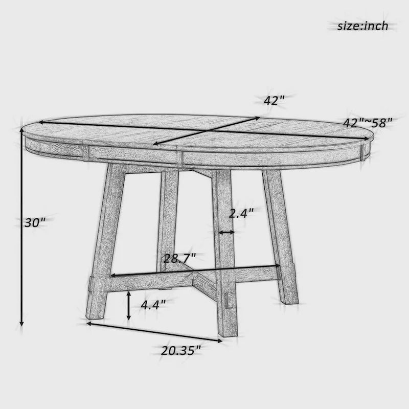 Vintage Stylish Extendable Dining Table with a Removable Leaf