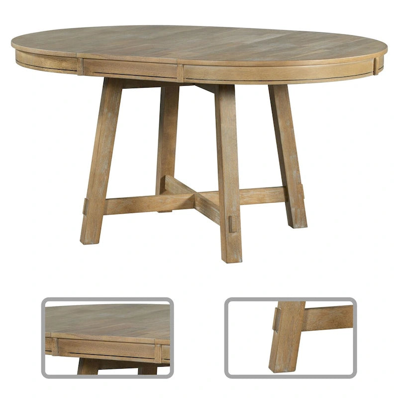 Vintage Stylish Extendable Dining Table with a Removable Leaf