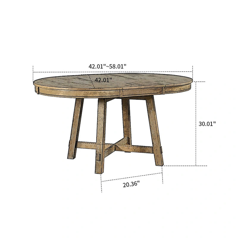 Vintage Stylish Extendable Dining Table with a Removable Leaf