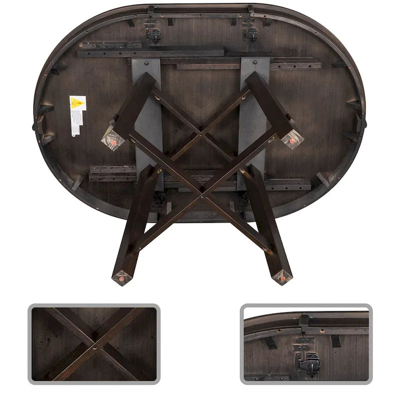 Vintage Stylish Extendable Dining Table with a Removable Leaf