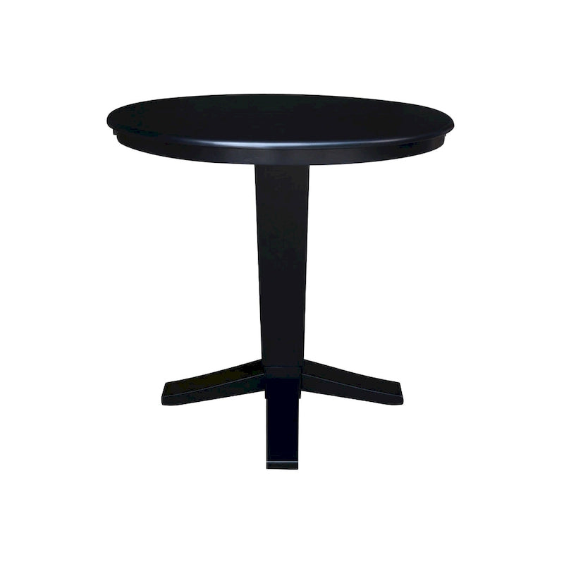 36 in Round Top Pedestal Counter Height Dining Table with 12 in Leaf
