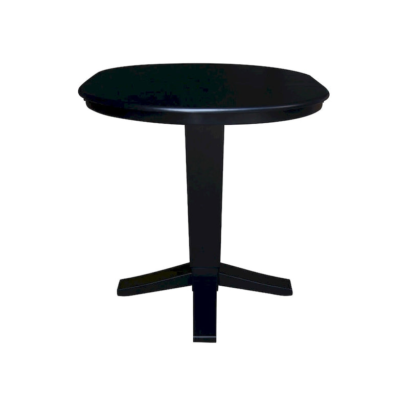 36 in Round Top Pedestal Counter Height Dining Table with 12 in Leaf