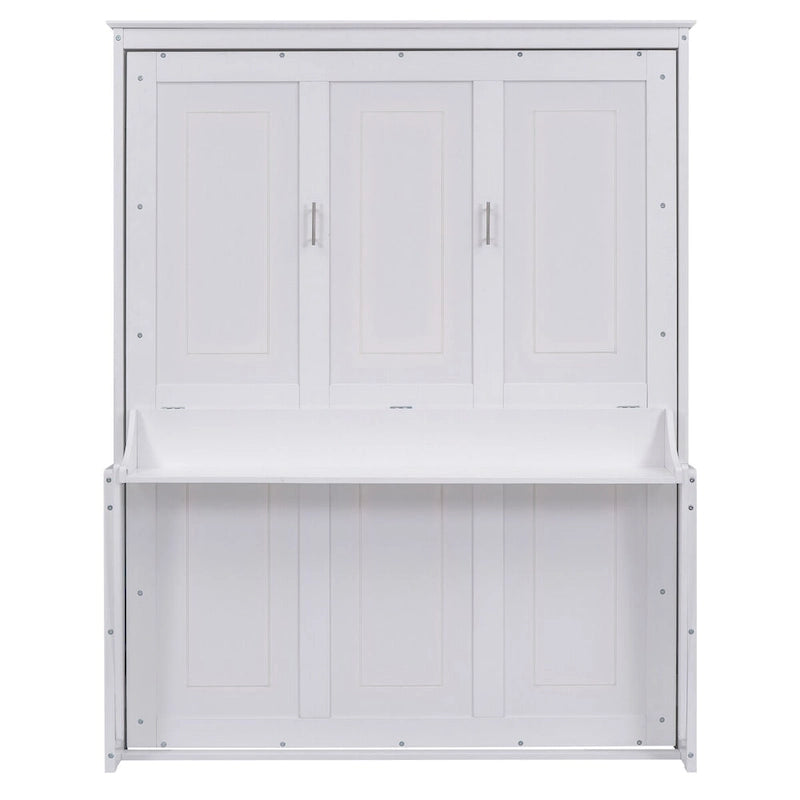 Queen Size Solid Wood Murphy Bed with a Shelf