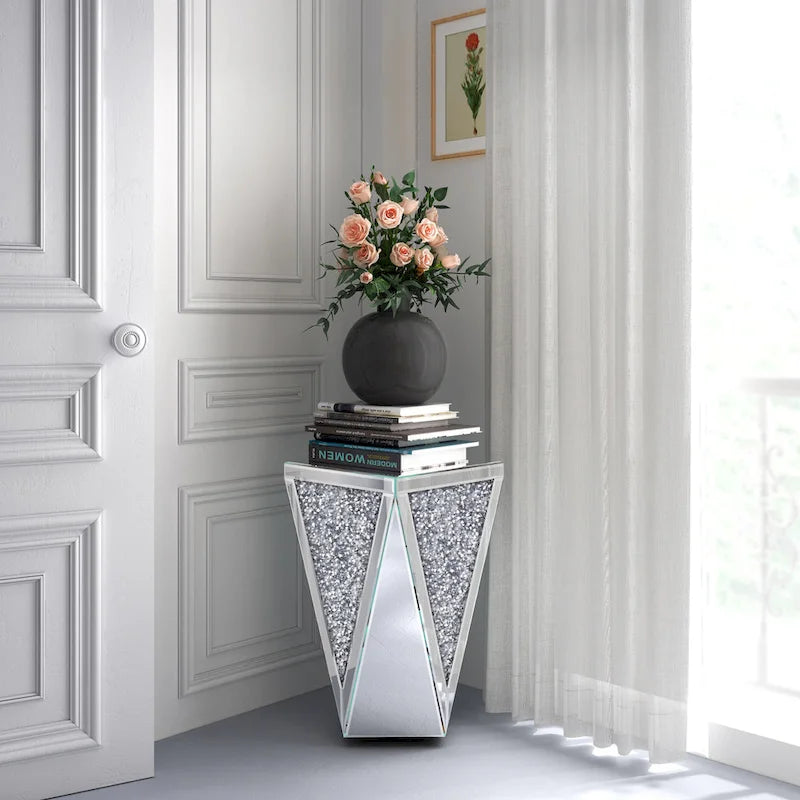 KOHROS Diamond Mirrored Console Table