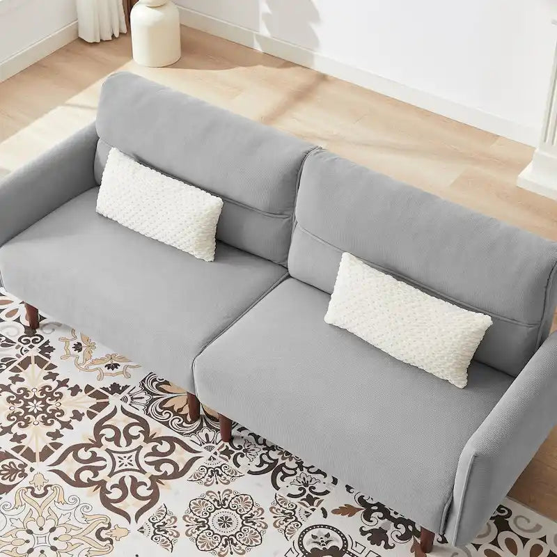 Convertible Futon Sofa Bed, Adjustable Couch Sleeper, Couch Corduroy Fabric Comfy Sofa bed with Wooden Legs & 2 Pillows