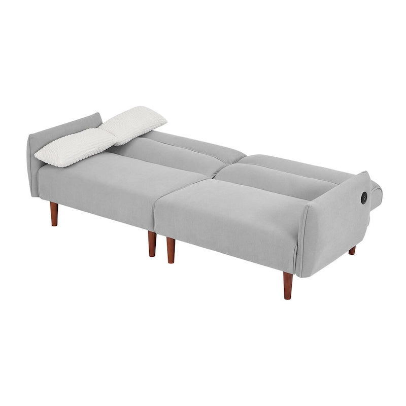 Convertible Futon Sofa Bed, Adjustable Couch Sleeper, Couch Corduroy Fabric Comfy Sofa bed with Wooden Legs & 2 Pillows