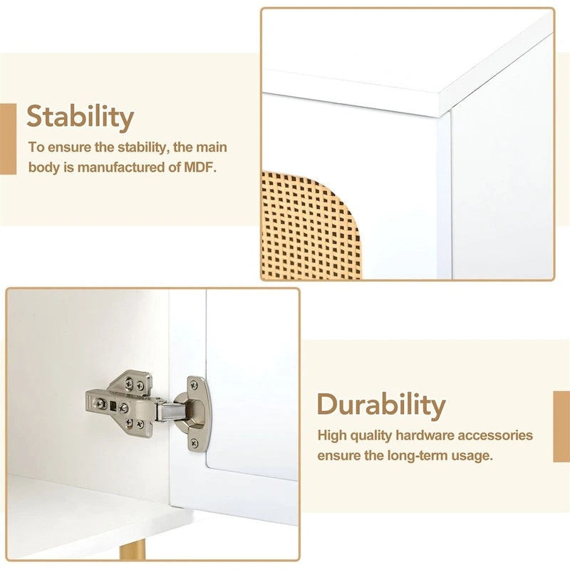 Merax Woven Media Console Table for TVs Up to 70