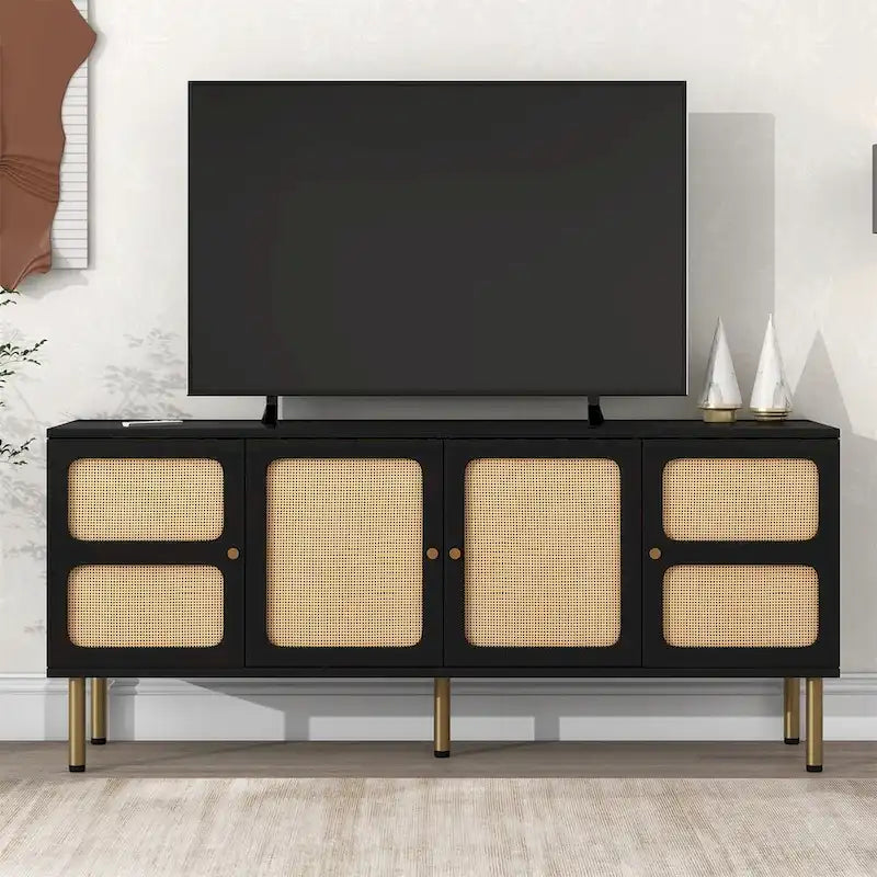 Merax Woven Media Console Table for TVs Up to 70