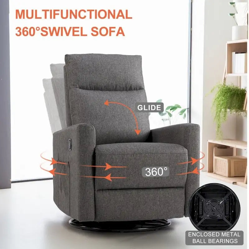 Manual Recliner Chair Winback Fabric Single Sofa