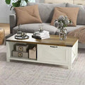 Farmhouse Coffee Table with Storage and Drawer