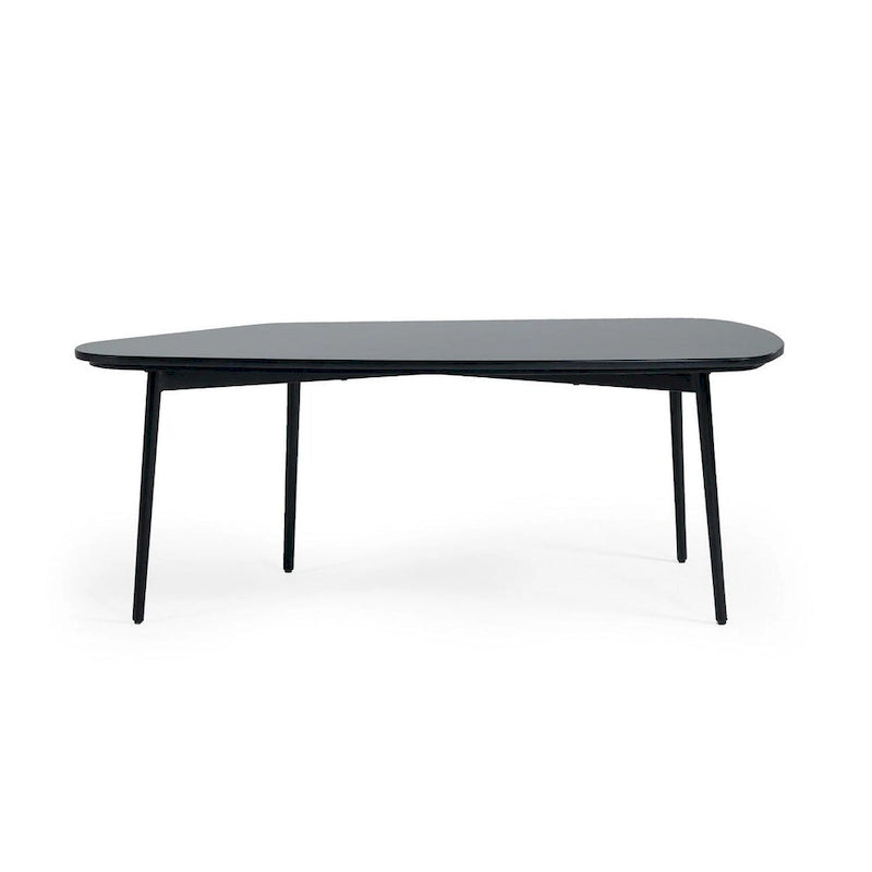 HomeRoots 47 Black And Black Marble Stone Free Form Coffee Table