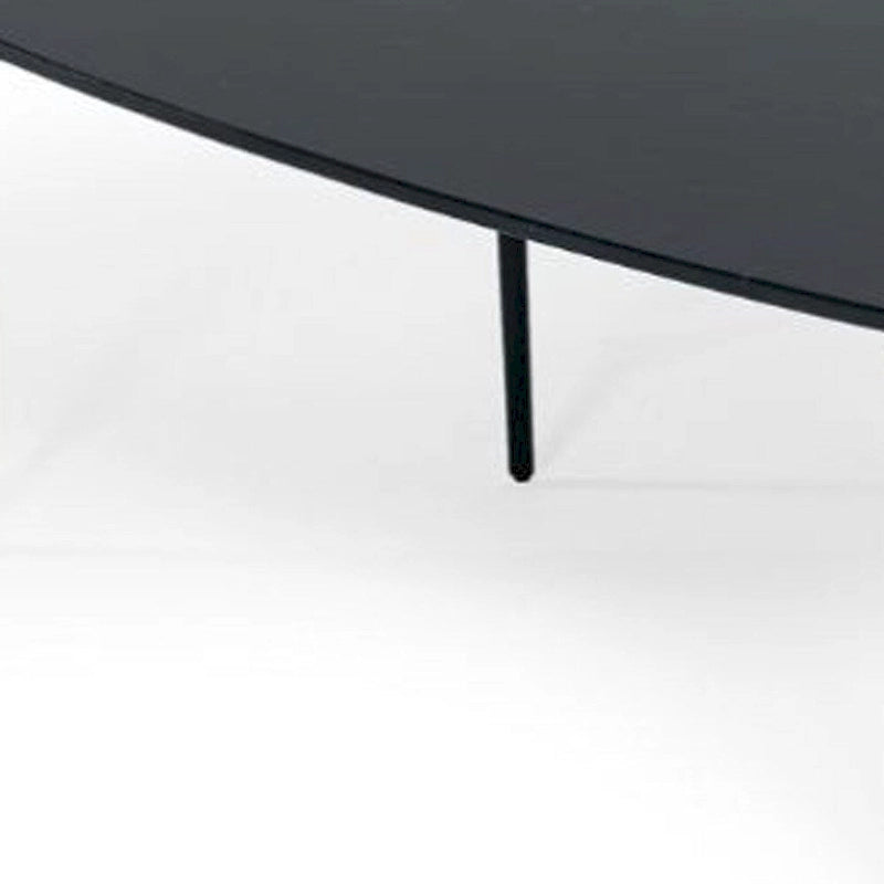 HomeRoots 47 Black And Black Marble Stone Free Form Coffee Table