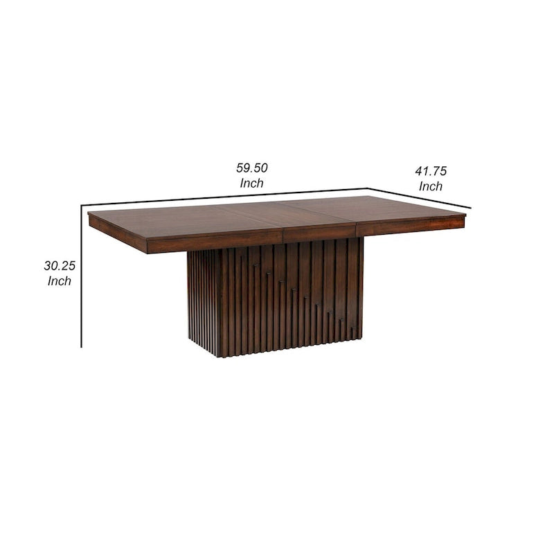 Ryn Dining Table, 60-78 Inch Removable Extendable Rectangular Top, Brown