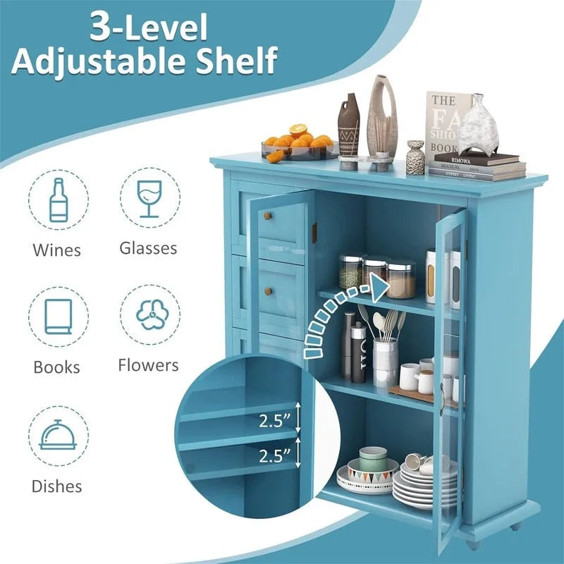 Sideboard Buffet Storage Cabinet - 12D x 36W x 37H