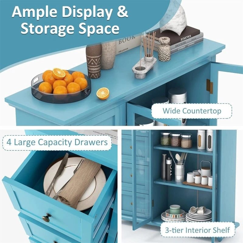 Sideboard Buffet Storage Cabinet - 12D x 36W x 37H