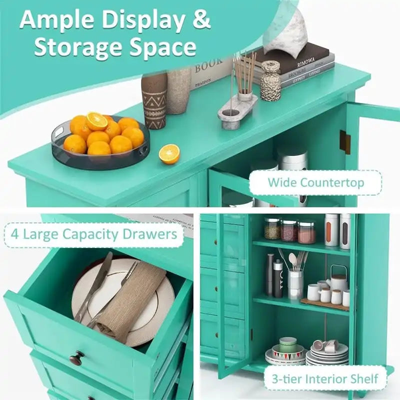 Sideboard Buffet Storage Cabinet - 12D x 36W x 37H