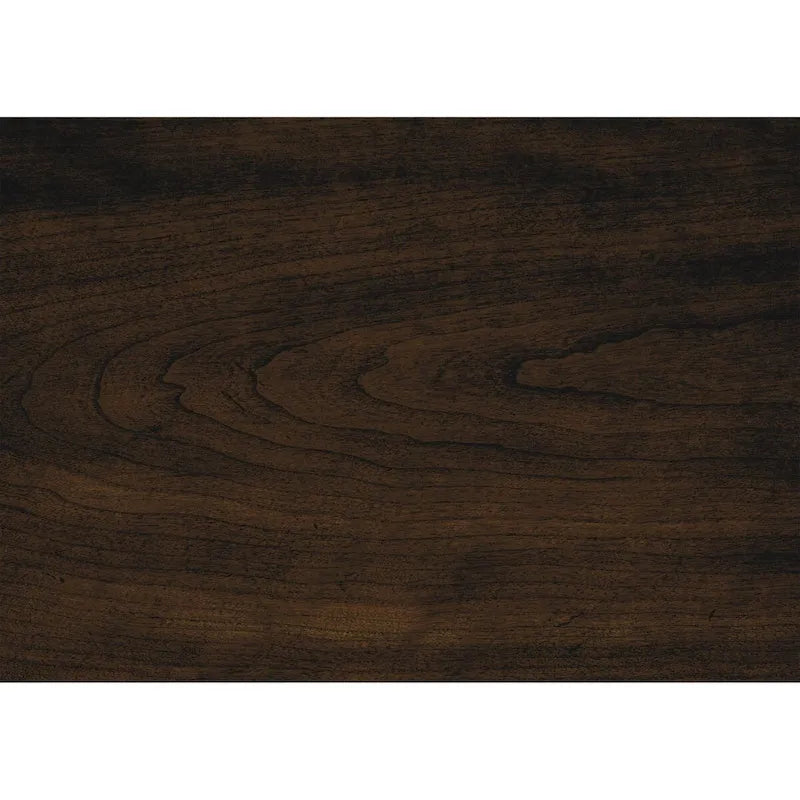 Humpty 43 Inch Bench, Gray Polyester Upholstery, Cherry Brown Solid Wood