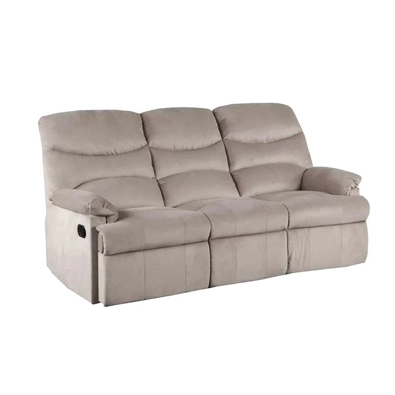 Velvet Upholstered Manual Motion Recliner Sofa