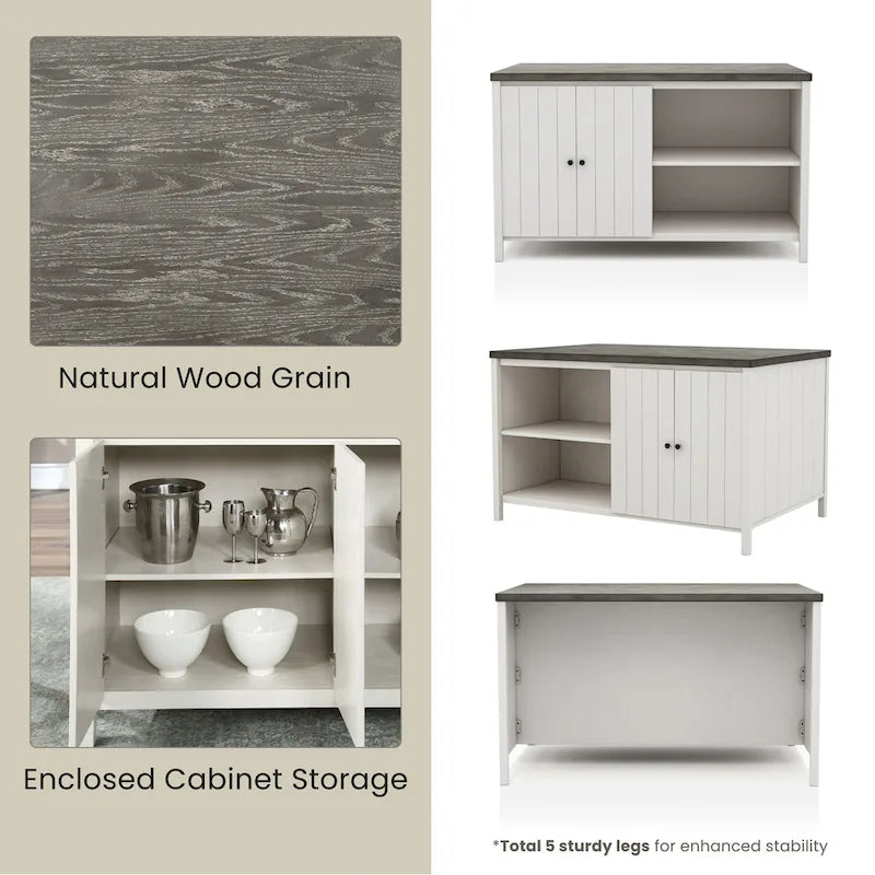 Hanto Transitional White Solid Wood Storage 7-Piece Counter Height Dining Set by Furniture of America