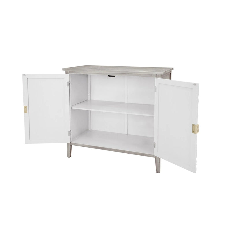 2 Door Cabinet, American Furniture, Suitable for Bedroom, Living Room, Study,Grey+White