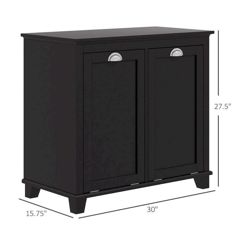 Bathroom Storage Cabinet with Dual Tilt out Laundry Hamper