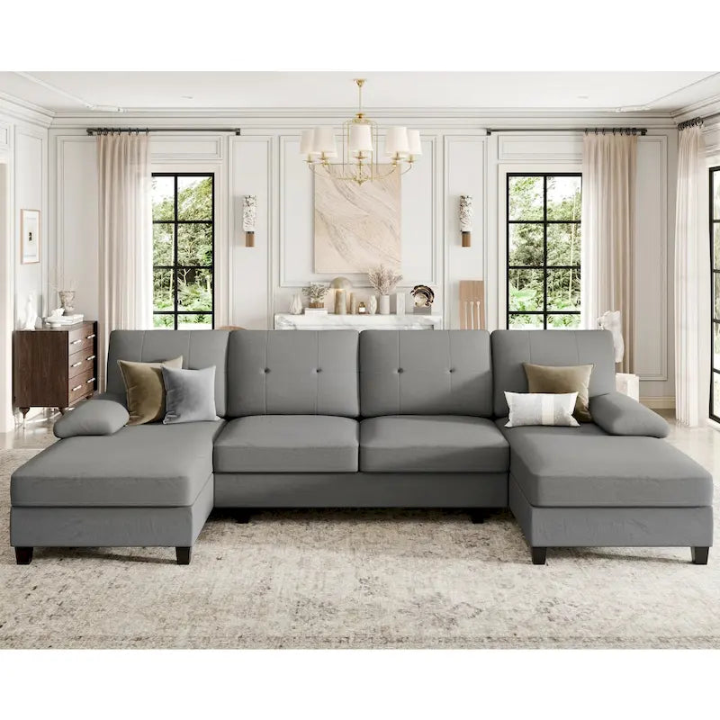 Futzca Sectional Sofa Couches for Living Room, 4 Seat U-Shaped Sofa