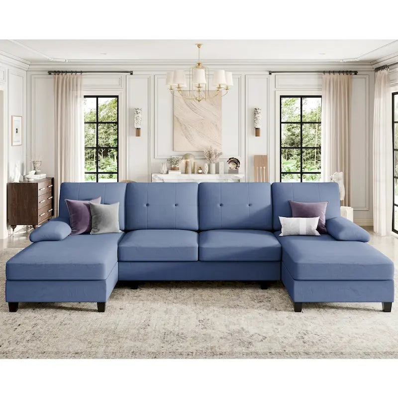 Futzca Sectional Sofa Couches for Living Room, 4 Seat U-Shaped Sofa