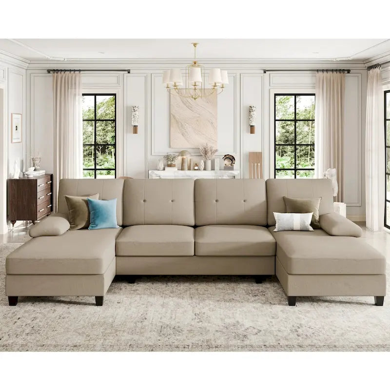 Futzca Sectional Sofa Couches for Living Room, 4 Seat U-Shaped Sofa