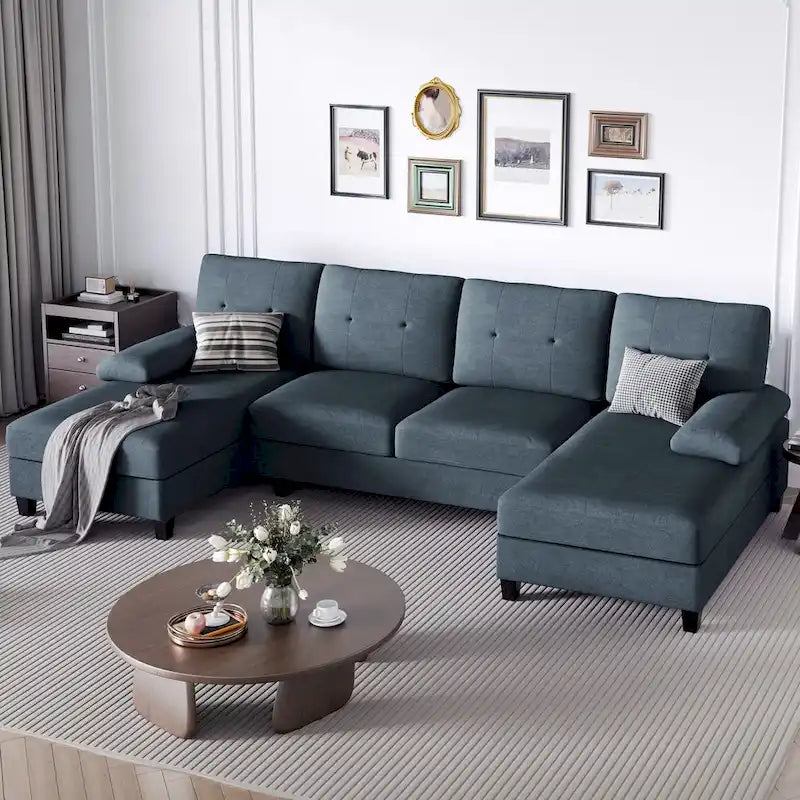 Futzca Sectional Sofa Couches for Living Room, 4 Seat U-Shaped Sofa