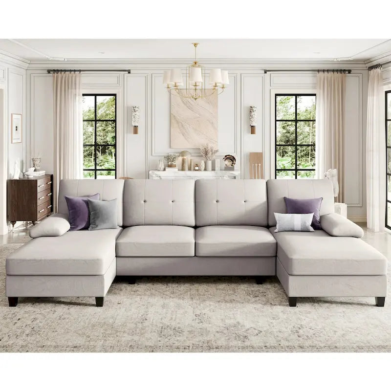 Futzca Sectional Sofa Couches for Living Room, 4 Seat U-Shaped Sofa