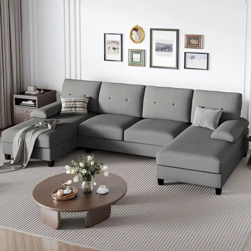 Futzca Sectional Sofa Couches for Living Room, 4 Seat U-Shaped Sofa